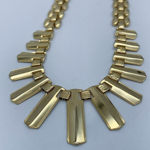 Vintage Gold Plated Cleopatra Fringe Necklace - Picture 7 of 12